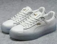 femmes chaussures puma by rihanna creeper leather jade blanc